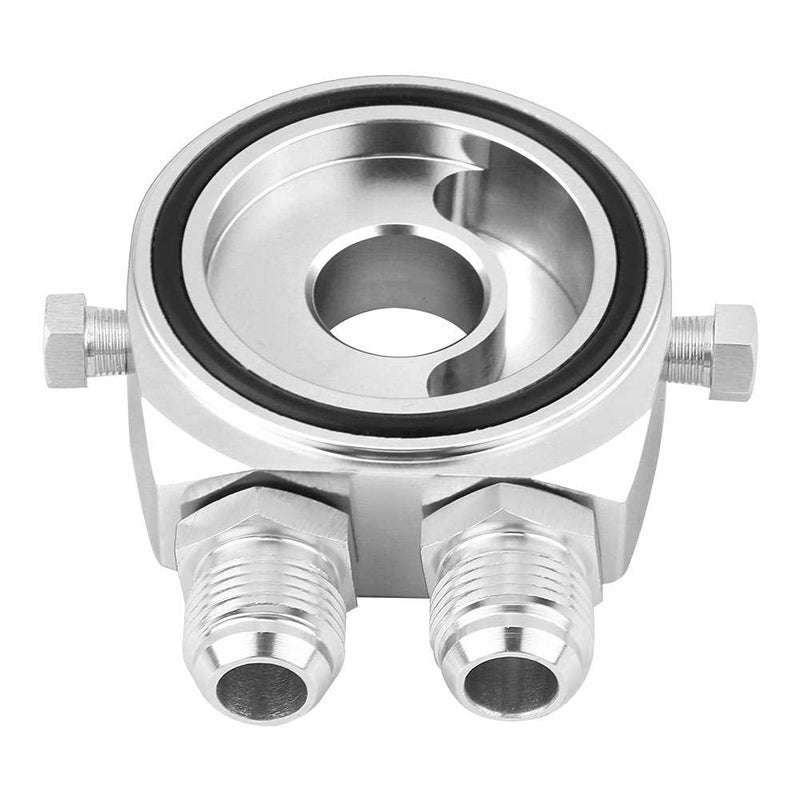 Aramox لوحة شطيرة مبرد زيت من سبائك الألمنيوم العالمية M20 x 1.5 ، محول لوحة شطيرة مبرد زيت 1/8 NPT مجموعة مبرد زيت (فضي) - Image 4